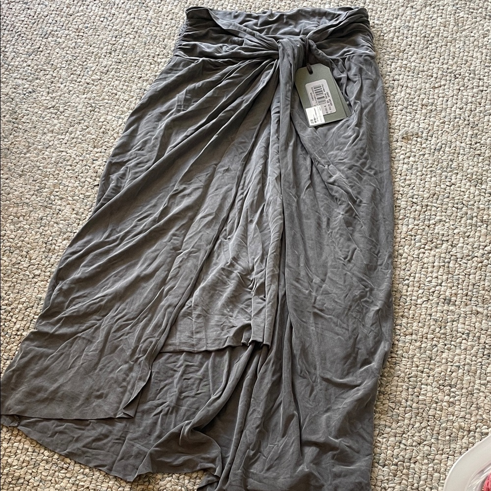 All Saints Charcoal Gray Midi Skirt